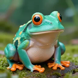 photo orange and { teal } frog