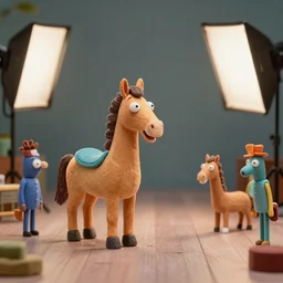 a photo of a stopmotion animation filming set of bojack horseman