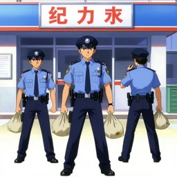 1996 Video Game Screenshot, Anime Neo-tokyo bank robbers vs police shootout, bags of money, Police Shot, Bullet Holes, VFX, Unreal engine, Violent, Action, MP5S, FLCL, Highly Detailed, 8k :4 by Katsuhiro Otomo + Studio Gainax + Arc System Works : 8