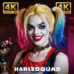 hyperrealist portrait of harleyquinn, photo realistic, dynamic lighting, artstation, poster, volumetric lighting, very detailed faces, 4 k, award winning