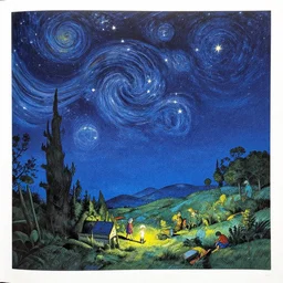 ( ( ( ( ( beautiful starry sky ) ) ) ) ) by mœbius!!!!!!!!!!!!!!!!!!!!!!!!!!!, overdetailed art, picture book