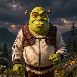 gollum - faced shrek in adidas tracksuit