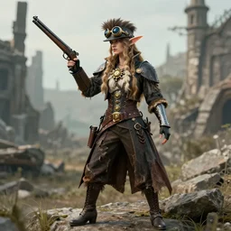 steampunk elf gunslinger