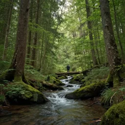 a beautiful establishing shot of old forest, brook, by greg rutkowski and kalin popov, trending on artstation, masterpiece,