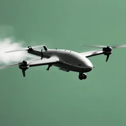 combat drone strike war footage, black and white with green tint, very high contrast, nuclear cloud, high angle vertical, dirty, grainy, bad drone camera