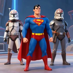 Superman in the style of Star Wars, The Clone Wars 3d animated