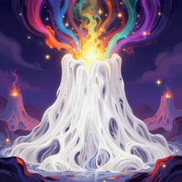 white lava, colorful dream, glowing lights, epic fantasy, colorfully, detailed illustration, digital art, highly saturated colors, overdetailed art, concept art, detailed illustration, hd, 4 k, digital art, greg rutkowski, dan mumford, studio ghibli trending on artstation