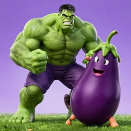 hulk hogan fighting an eggplant