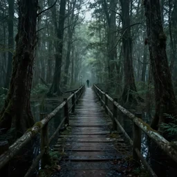 a cursed bridge through an evil swamp