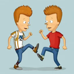 beavis and butthead kick each others nuts, greg rutkowski