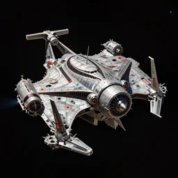 high resolution photo from the Hubble space telescope of an intricately detailed tropical fish in the shape of battlestar galactica