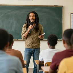 bob marley teaching a class of people the importance of the rule'puff puff pass'