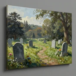 a beautiful painting of a graveyard, cinematic angle, studio lighting, movie concept, trending on artstation, 8 k, ultra high detail