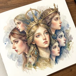 Segenspfänder oscillating pioneer of paper God serenity, cinematic, creative, artistic, pioneering oblique watercolor aesthetic, intricate drawing, realistic fantasy, extremely detailed and beautiful faces, establishing shot, 8k resolution