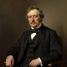 official portrait of a victorian politician, wearing a suit, sitting down, detailed face, male, victorian, highly detailed, cinematic lighting, painting by thomas lawrence