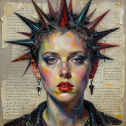 you will never find me in your decadent poems detailed and highly reliefed analogue mixed media collage with canvas texture in style of conteporary art, punk art, hyperrealistic beautiful face, photorealistic, expressionism, masterpiece, perfect composition, spectacular quality, intricate oil details