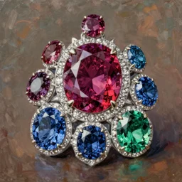 rubies and sapphires and emeralds, intricate oil painting, trending on artstation