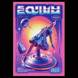 a retro futuristic poster design by wang 2 mu,