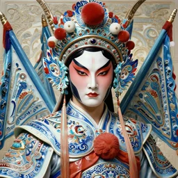 portrait of a chinese masculine male cyberpunk machine, machine face, upper half portrait, decorated with chinese opera motifs, muscular, asian, fine china, wuxia, traditional chinese art intricate intense elegant 京 剧 highly detailed symmetry headpiece digital painting artstation concept art smooth sharp focus illustration, art by artgerm and greg rutkowski alphonse mucha 8 k