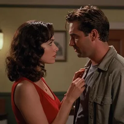 a romantic scene from a movie, cinema noir style, 8 mm cinematography, comic book painting, 4 k