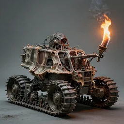 airbrush go wild crawler machine, flayed chassis, syd mead, enric torres, alberto bontempi, feng zu hyper realism, narrative light, muted colors, epic, hyper detailed, awe inspiring, award winning horror, torch lighting, hyper realism, cinematical