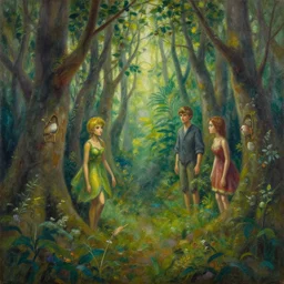 fairie forest by kilian eng, chris foss, rodney matthews, robert mccall, jacek yerka and vladimir kush, oil on canvas