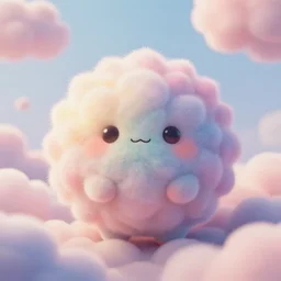 soft pleasing - palette symmetrical spiky friendly creature, close - up, pleasing palette, cute undulating nebulous clouds, adorable, friendly, highly detailed, made out of idyllic cumulonimbus pastel wooly creature from scenery fantasia ( 1 9 4 1 )