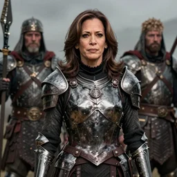 portrait of kamala harris as a skinny punk goth soldier wearing armor by simon bisley, john blance, frank frazetta, fantasy, barbarian
