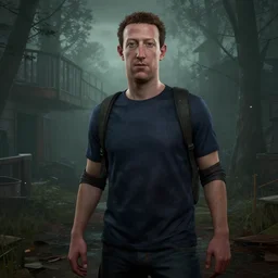 Screenshot Mark Zuckerberg as a survivor in Dead By Daylight