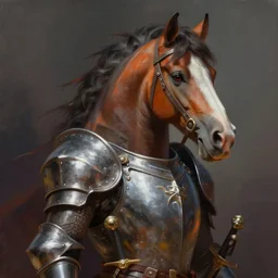matte fantasy painting of a horse with human head, centaur!!! DnD character portrait, by Greg Rutkowski, male, plate armored chest, sword, vibrant colors, DeviantArt Artstation cgscosiety, cinematic lighting, 8k.