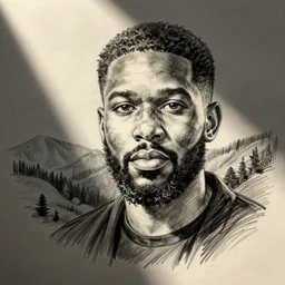 caricature drawing of Wayne Johnson.