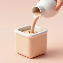 pouring a 4d liquid into a 4d container