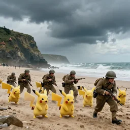 pokemon storming the beach of normandy during wwii, file photo