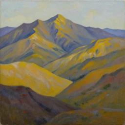 painting of an obsidian landscape with mountains