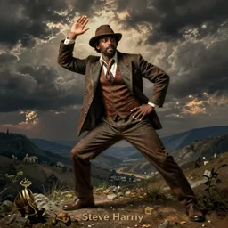 steve harvey on an odyssey to find and recover his lost bick, dramatic pose, by gustave dore,