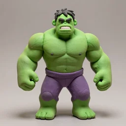 a clay stop motion of hulk, clay stop motion art.