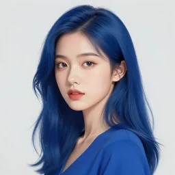 a beautiful girl, blue, of portrait, 4 k, professional, illustration, highly detailed, matte,