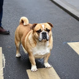 fat dog on abbey road