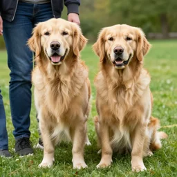 golden retriever mixed with a human