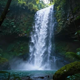 jungle cave waterfall magic sparking, volumetric lighting, rtx on, an award winning digital render, beautiful, ultradetailed, great composition, depth of field