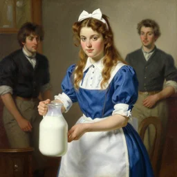 milk maid, highly detailed painting by gaston bussiere, craig mullins, j. c. leyendecker 8 k