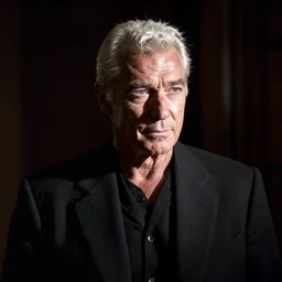 sean connery as big boss, white hair, dim lighting, movie still