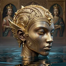 african voltron, by akihito yoshida, artstation, by asaf hanuka, by diego rivera, by hieronymus bosch, octane render, by wlop, refractive, ray tracing reflections, diffraction grading, insanely detailed and intricate, hypermaximalist, elegant, ornate, hyper realistic, super detailed, head above water