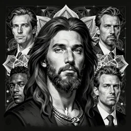 portrait study, lord of regeneration, illustrated on black paper by nychos, artgerm, moebius, alex grey, android jones : : fractal lotus pattern : : digital painting, digital art, concept art, character design, imaginefx : : hyperrealism, dark fantasy
