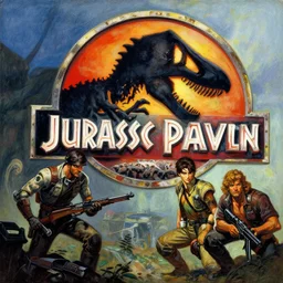 jurassic park, painting by gaston bussiere, katsuya terada, frank frazetta, tom of finland, trending on artstation