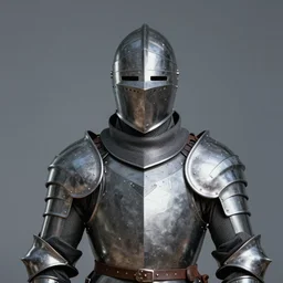 a knight wearing pointy steel armor and helmet