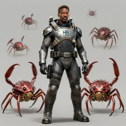 Morgan Freeman is Gordon Freeman, detailed concept art, battling headcrabs and wearing the HEV suit
