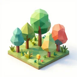 low poly art of nature in beautiful colors, on white background, isometric art, 3 d render, insanely detailed, artstation, concept art, behance, ray tracing, smooth, sharp focus, ethereal lighting