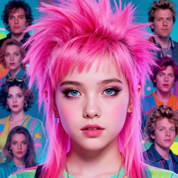 punk girl pink hair, 2 0 yo, close - up, synthwave, bright neon colors, highly detailed, cinematic, tim white, roger dean, michael whelan, jim burns, bob eggleton, philippe druillet, vladimir kush, kubrick, alfred kelsner, vallejo