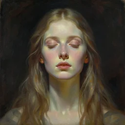 a singular portrait of serenity as a person ,by roberto ferri, by austin osman spare, by wayne barlowe, detailed painting, mystical, occult